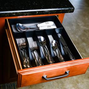 img 3 attached to 🍴 Kitchen Drawer Flatware Organizer - Galashield Silverware Tray for Utensils and Cutlery