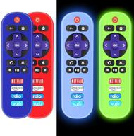 📺 toluohu rc280 tcl roku tv remote control case cover silicone (4 pack) - glow in the dark, shockproof, with lanyard - protect and personalize your rc280 tcl roku tv remote skin sleeve logo