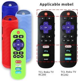 img 1 attached to 📺 TOLUOHU RC280 TCL Roku TV Remote Control Case Cover Silicone (4 Pack) - Glow in the Dark, Shockproof, with Lanyard - Protect and Personalize Your RC280 TCL Roku TV Remote Skin Sleeve