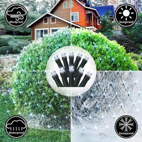 img 2 attached to 🎄 360 Bulbs LED Net String Lights - Waterproof Decorative Lighting for Bushes Christmas Tree Holiday Background, Cool White