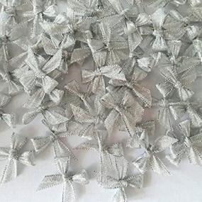 img 2 attached to Sparkling 100 Pcs Mini Silver 🎀 Ribbon Bows: Ideal for Crafts & Party Decorations