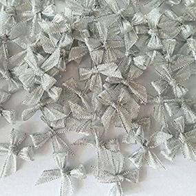 img 3 attached to Sparkling 100 Pcs Mini Silver 🎀 Ribbon Bows: Ideal for Crafts & Party Decorations