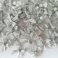 sparkling 100 pcs mini silver 🎀 ribbon bows: ideal for crafts & party decorations logo