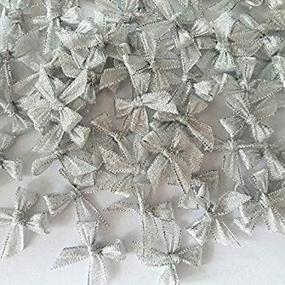 img 4 attached to Sparkling 100 Pcs Mini Silver 🎀 Ribbon Bows: Ideal for Crafts & Party Decorations