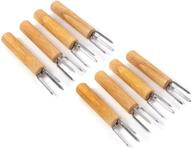 🌽 irisvito stainless steel corn holders with oak wooden handle for corn on the cob - set of 8 (4 inch length) - ideal for home cooking, bbq, kids, and adults logo