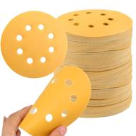 🪚 100-pack of 5-inch 8-hole 800 grit sanding discs with hook and loop for random orbital sander sandpaper logo