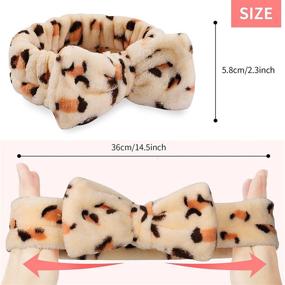 img 3 attached to 🎀 6 Pack Spa Headband Makeup Headband: Coral Fleece Facial Headband for Washing Face, Cosmetic Bow Headbands - Terry Cloth Headbands for Women and Girls