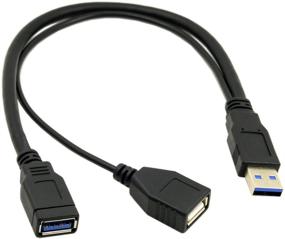 img 2 attached to 🔌 Двойной женский USB с дополнительным кабелем расширения данных и питания для 2,5" мобильного жесткого диска - CY USB 3.0 мужской