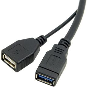 img 1 attached to 🔌 Двойной женский USB с дополнительным кабелем расширения данных и питания для 2,5" мобильного жесткого диска - CY USB 3.0 мужской