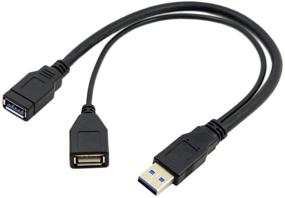 img 4 attached to 🔌 Двойной женский USB с дополнительным кабелем расширения данных и питания для 2,5" мобильного жесткого диска - CY USB 3.0 мужской