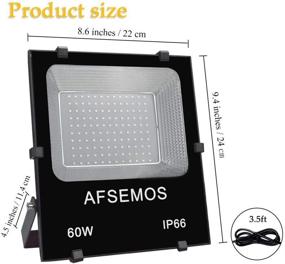 img 3 attached to 🌈 AFSEMOS 60W LED Black Light Floodlight Plug-in - IP66 Waterproof for Parties, Birthdays, Glow in The Dark, Stage Lighting, Poster Fluorescent Effect, Curing - High Power