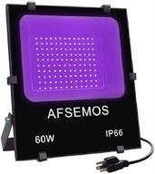 🌈 afsemos 60w led black light floodlight plug-in - ip66 waterproof for parties, birthdays, glow in the dark, stage lighting, poster fluorescent effect, curing - high power logo