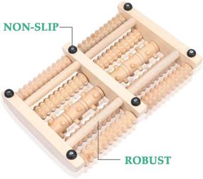 img 1 attached to 🦶 Новый двойной 5-рядный деревянный массажер для стоп NewWay для облегчения плантарного фасциита, боли в стопах, расслабления мышц - массажное средство