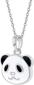 img 3 attached to Sleek Sterling Silver Enamel Necklace Pendant: A Must-Have for Girls' Jewelry Creations