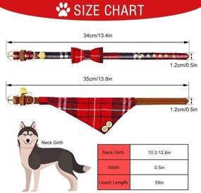 img 3 attached to 🐶 Classic Plaid Bow Tie Collar Set for Dogs - 3 PCS: Cute Collar with Bell, Adjustable Puppies Bandana and Collars for Small & Medium Dogs in Red