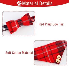 img 2 attached to 🐶 Classic Plaid Bow Tie Collar Set for Dogs - 3 PCS: Cute Collar with Bell, Adjustable Puppies Bandana and Collars for Small & Medium Dogs in Red