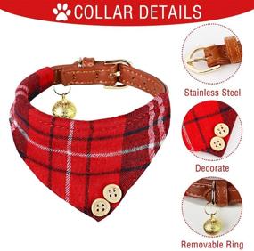 img 1 attached to 🐶 Classic Plaid Bow Tie Collar Set for Dogs - 3 PCS: Cute Collar with Bell, Adjustable Puppies Bandana and Collars for Small & Medium Dogs in Red