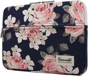 img 4 attached to Canvaslife White Rose Pattern Laptop 🌹 Sleeve - 14-inch 14.0-inch Laptop Case Bag