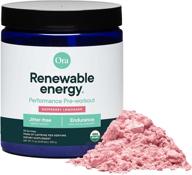 🍇 organic raspberry lemonade flavored pre workout powder by ora organic - vegan, soy-free, dairy-free, gluten-free for jitter-free energy boost - ideal for women & men, 20 servings logo