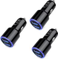 🚗 high-speed car charger, 3-pack 4.8a rapid usb car phone charger for iphone 12 11 pro max se xr xs x 8 7, samsung galaxy s21 s20 a12 a32 a42 a51 a21 a71 s10 s9 s8 s7 j7, android logo