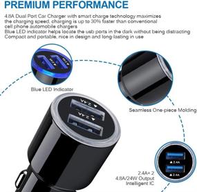 img 1 attached to 🚗 High-Speed Car Charger, 3-Pack 4.8A Rapid USB Car Phone Charger for iPhone 12 11 Pro Max SE XR XS X 8 7, Samsung Galaxy S21 S20 A12 A32 A42 A51 A21 A71 S10 S9 S8 S7 J7, Android