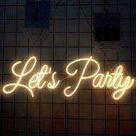 🎉 let's party led neon light sign: vibrant and versatile wall decor for bedroom, bar, club - ideal for birthdays, weddings, or home decoration (warm white) логотип