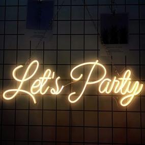 img 4 attached to 🎉 Let's Party LED Neon Light Sign: Vibrant and Versatile Wall Decor for Bedroom, Bar, Club - Ideal for Birthdays, Weddings, or Home Decoration (Warm White)