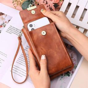 img 1 attached to 👜 Small PU Leather Women's Crossbody Handbags with Cellphone Wallet Purse - Includes 2 Removable Straps