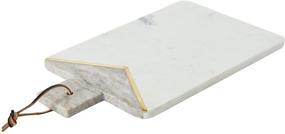 img 4 attached to Modern Boho Marble Cutting Board with Brass Inlay for Cheese Boards or Charcuterie Serving Trays - Main + Mesa Kitchen Essentials, White and Gray, Medium Size, Model EC0683