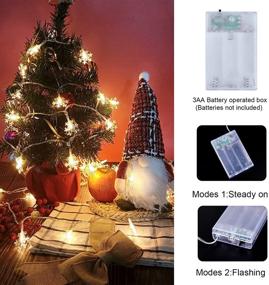 img 3 attached to 🎄 Roberly 32.8 Feet 80 LED Snowflake String Lights for Christmas, Winter Fairy Lights Battery Operated Waterproof for Patio Party Bedroom Home Decor Indoor Outdoor Xmas Tree Decorations in Warm-White