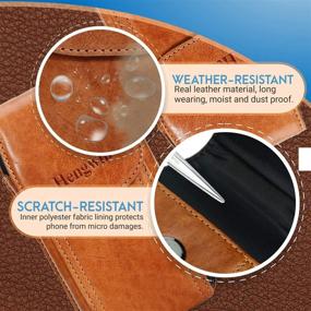 img 2 attached to 📱 Hengwin Genuine Leather Samsung Note 20 Ultra Holster - Premium Cell Phone Carrying Pouch with Belt Clip for Samsung S20 Ultra, S9 Plus, S8 Plus, Note 10, 9, 8, 5, 4 - Brown (Fits Phone with Case)