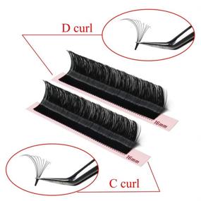 img 2 attached to Rapid Blooming Easy Fan Mink Black Volume Lash Extensions | 0.05mm D Curl Mix Length 9-16mm | 0.05/0.07/0.10/0.12mm C/D Curl Length Single 8-18mm Mix 8-15mm 9-16mm