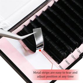 img 1 attached to Rapid Blooming Easy Fan Mink Black Volume Lash Extensions | 0.05mm D Curl Mix Length 9-16mm | 0.05/0.07/0.10/0.12mm C/D Curl Length Single 8-18mm Mix 8-15mm 9-16mm