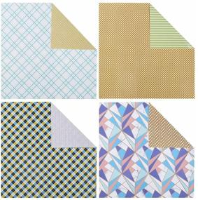 img 3 attached to 🎁 Versatile and Eco-Friendly All Occasions Reversible Wrapping Paper - 24 Roll Sheets - Neutral Patterns for Men and Women, Geometric, Checkered, Plaid, and Marble Designs - 17.5 X 27.5 inches