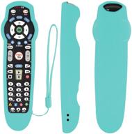 protective silicone remote case for verizon fios 2-device-in-1 version ver 2/3/4/5 rc2655007/01 shockproof washable skin-friendly remote control cover with loop (glow in dark blue) logo