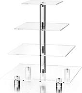 hayley cherie 4-tier square 🍰 cupcake stand: elegant acrylic tiered cake display logo