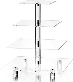 img 4 attached to Hayley Cherie 4-Tier Square 🍰 Cupcake Stand: Elegant Acrylic Tiered Cake Display