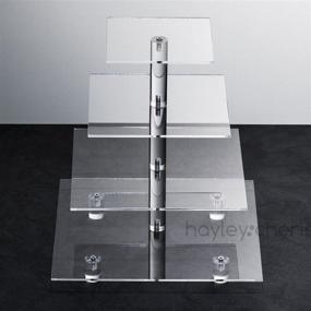 img 2 attached to Hayley Cherie 4-Tier Square 🍰 Cupcake Stand: Elegant Acrylic Tiered Cake Display