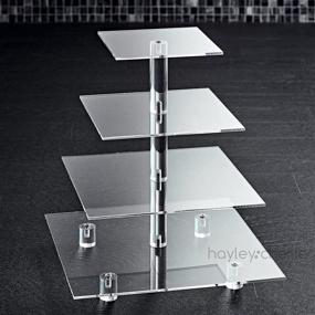 img 3 attached to Hayley Cherie 4-Tier Square 🍰 Cupcake Stand: Elegant Acrylic Tiered Cake Display