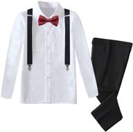 toddler boys' formal outfit: stylish suspender suits for special occasions logo