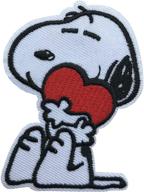 ❤️ cute dog hugging heart patch: iron-on or sew-on applique for sale logo