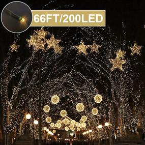 img 3 attached to TURNMEON 66Ft 200 LED Christmas String Lights Decoration Timer Remote 8 Modes Battery Operated Green Wire Waterproof Christmas Decoration Home Indoor Outdoor Xmas Tree Yard Garden Patio(Warm White)