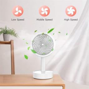 img 2 attached to USB Desk Fan with Misting, Rechargeable & Portable - 3 Speed Personal Table Fan for Home and Office (White)