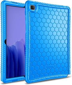 img 4 attached to Fintie Silicone Case for Samsung Galaxy Tab A7 10.4 2020 Model (SM-T500/T505/T507), Blue Honeycomb Series - Kid-Friendly, Shockproof, Lightweight Protective Cover