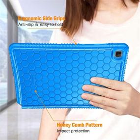 img 2 attached to Fintie Silicone Case for Samsung Galaxy Tab A7 10.4 2020 Model (SM-T500/T505/T507), Blue Honeycomb Series - Kid-Friendly, Shockproof, Lightweight Protective Cover