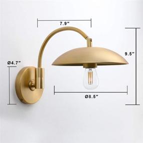 img 3 attached to Vintage Industrial Swing Arm Wall Lamp: Pathson Adjustable Brass Wall Sconce with Metal Base for Hallway, Bedside, Living Room Décor