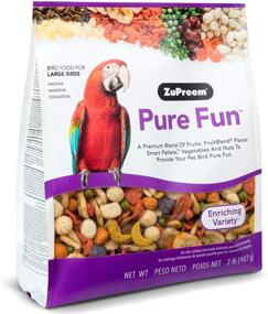 img 4 attached to ZuPreem Pure Fun Bird Food for Large Birds, 2 lb - Premium Mix of Fruits, Natural Pellets, Veggies, Nuts for Amazons, Macaws, Cockatoos