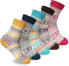 img 4 attached to Women Winter Socks Christmas Casual