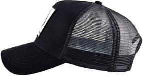 img 3 attached to 🧢 Unisex Animal Mesh Trucker Hat with Snapback - Square Patch Baseball Caps