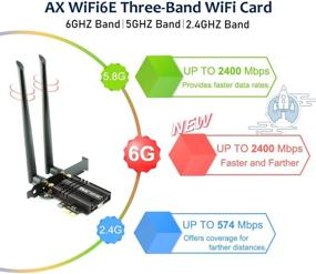 img 3 attached to Ubit WiFi 6E 7th Gen PCIe WiFi Card - Up to 5400Mbps, BT 5.2, AX210 Adapter with MU-MIMO, OFDMA for Windows 10 (64bit)